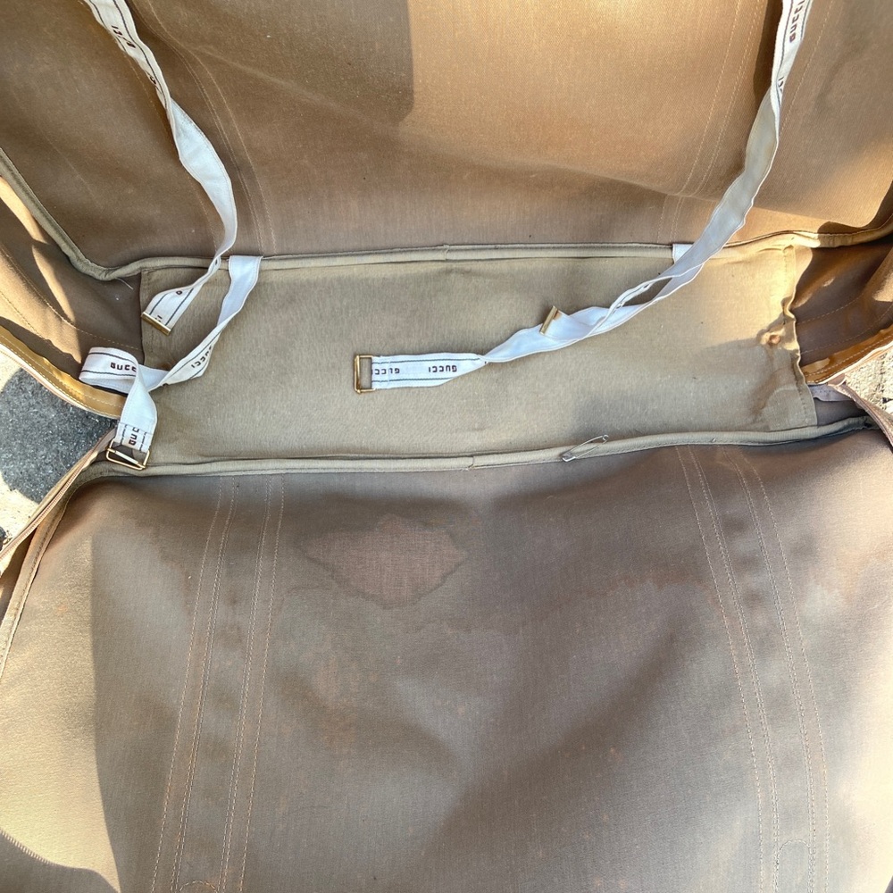 Vintage GUCCI Brown and Cream Luggage USED CONDITION CHECK PIC BEFORE PURCHASING - Picture 5 of 13